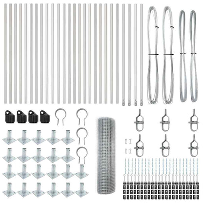 Fence with Posts Silver 0.6 x 50 m Steel