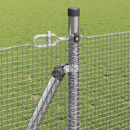 Fence with Posts Silver 1 x 50 m Steel