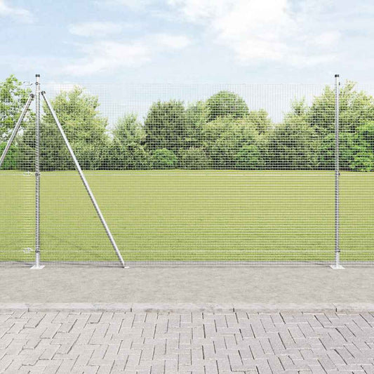 Fence with Posts Silver 1.4 x 50 m Steel