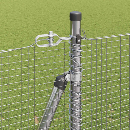 Fence with Posts Silver 1.5 x 50 m Steel