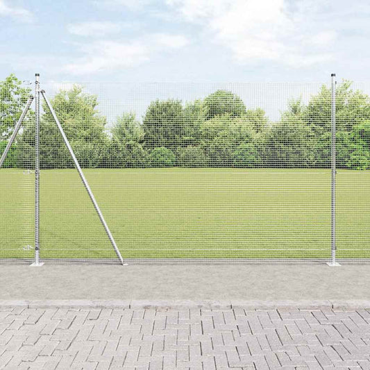 Fence with Posts Silver 1.5 x 50 m Steel