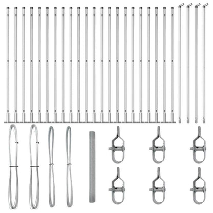 Fence with Posts Silver 1.5 x 50 m Steel