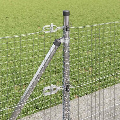 Fence with Posts Silver 0.6 x 100 m Steel