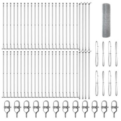Fence with Posts Silver 0.6 x 100 m Steel