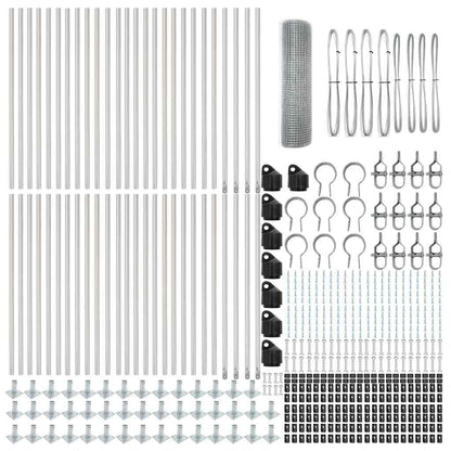 Fence with Posts Silver 0.6 x 100 m Steel