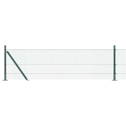 Fence with Posts Green 0.5 x 10 m Steel