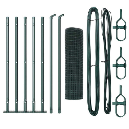 Fence with Posts Green 0.6 x 10 m Steel
