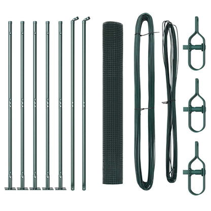 Fence with Posts Green 1.2 x 10 m Steel