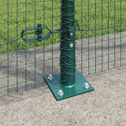 Fence with Posts Green 1.4 x 10 m Steel