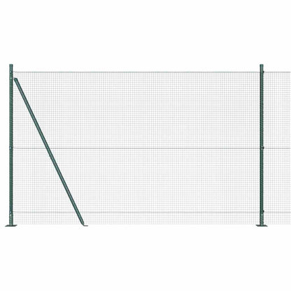Fence with Posts Green 1.4 x 10 m Steel