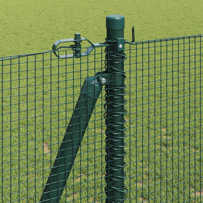 Fence with Posts Green 1.2 x 25 m Steel
