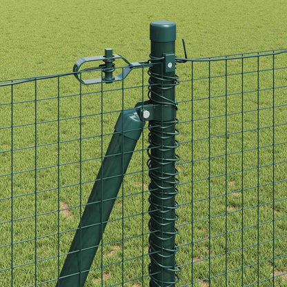 Fence with Posts Green 1.2 x 25 m Steel