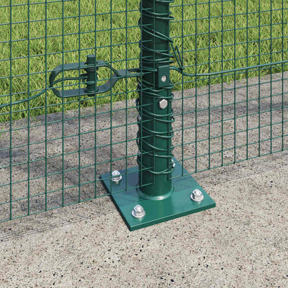 Fence with Posts Green 1.5 x 25 m Steel