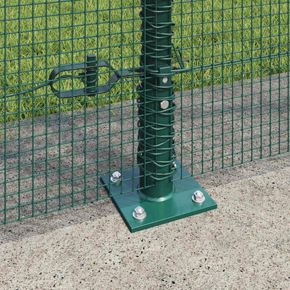 Fence with Posts Green 1.6 x 25 m Steel