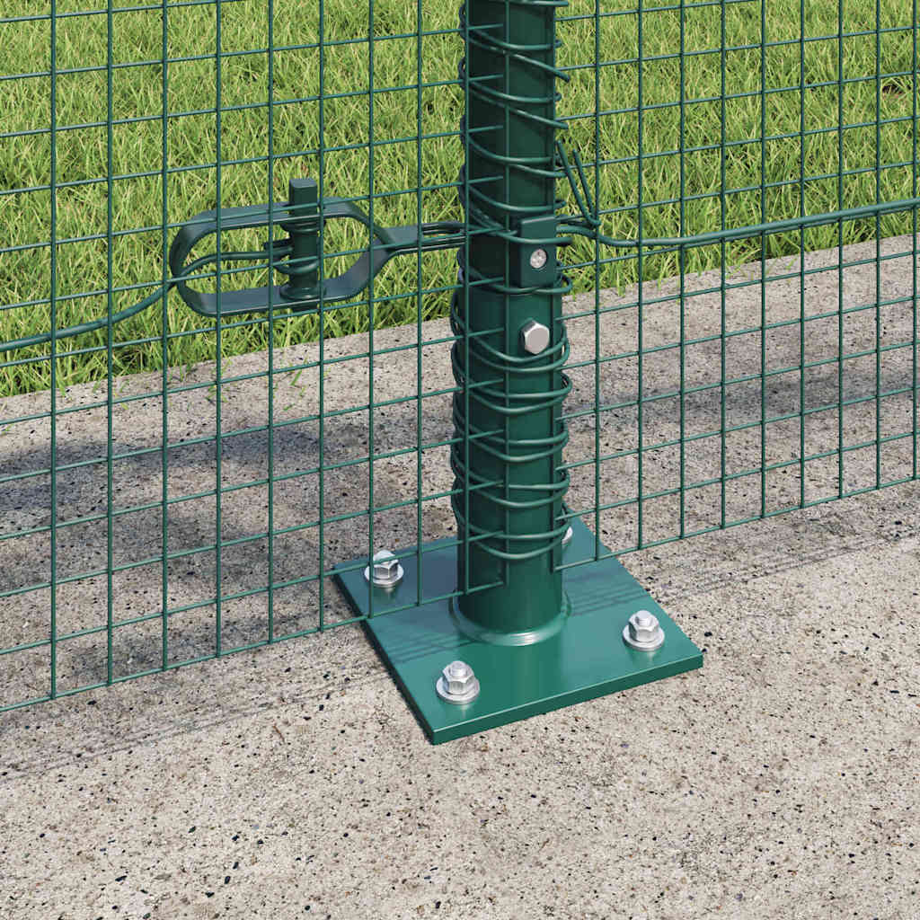 Fence with Posts Green 1 x 50 m Steel