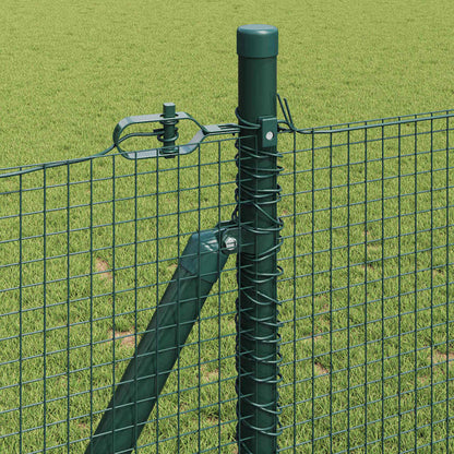 Fence with Posts Green 1 x 50 m Steel
