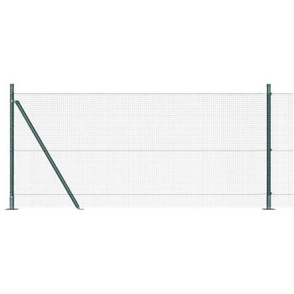 Fence with Posts Green 1 x 50 m Steel