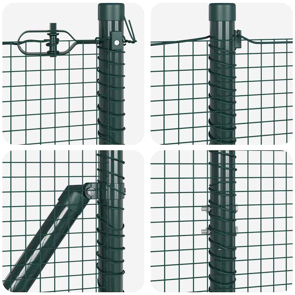 Fence with Posts Green 1.2 x 50 m Steel