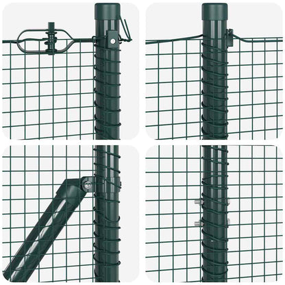 Fence with Posts Green 1.2 x 50 m Steel