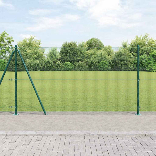 Fence with Posts Green 1.2 x 50 m Steel