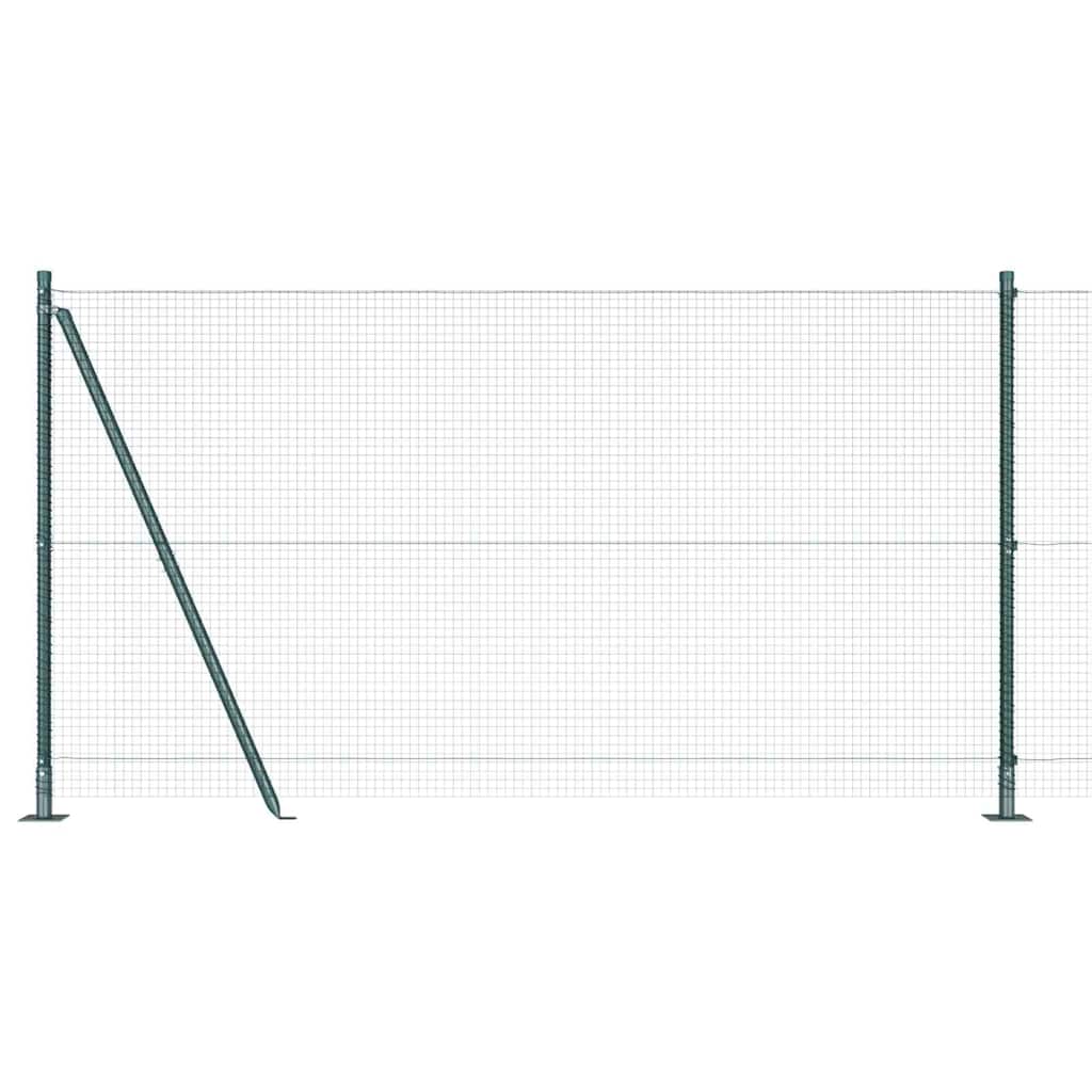 Fence with Posts Green 1.2 x 50 m Steel