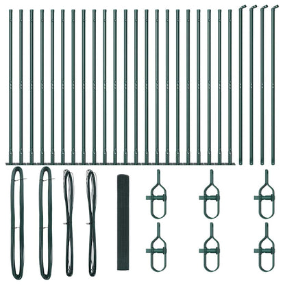 Fence with Posts Green 1.2 x 50 m Steel