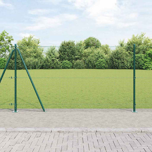 Fence with Posts Green 1.2 x 50 m Steel