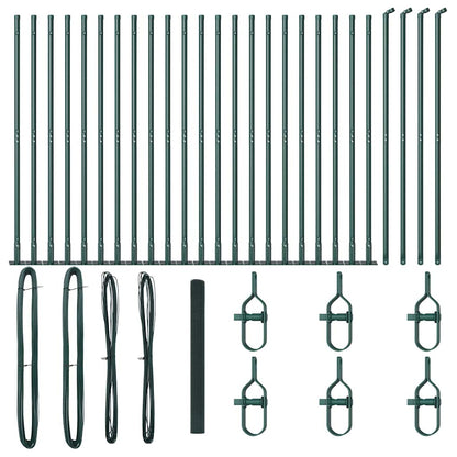 Fence with Posts Green 1.4 x 50 m Steel