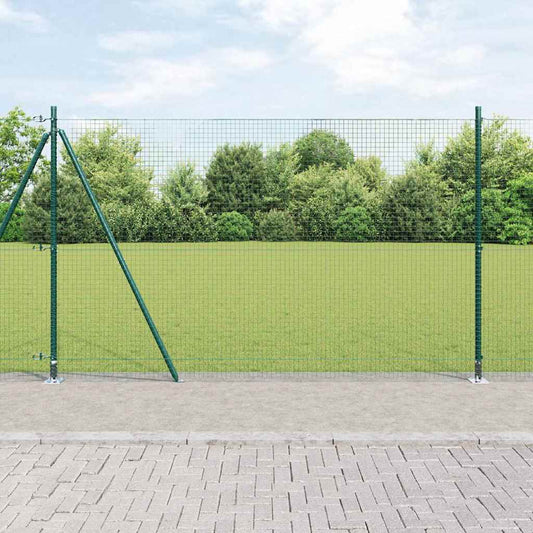 Fence with Posts Green 1.4 x 50 m Steel