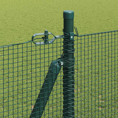 Fence with Posts Green 1.5 x 50 m Steel
