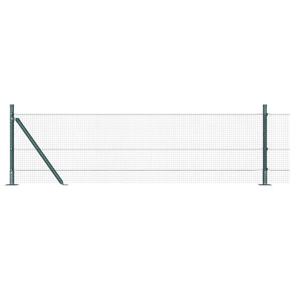 Fence with Posts Green 0.4 x 100 m Steel