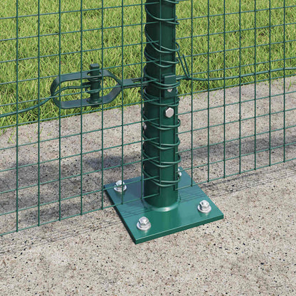 Fence with Posts Green 0.4 x 100 m Steel