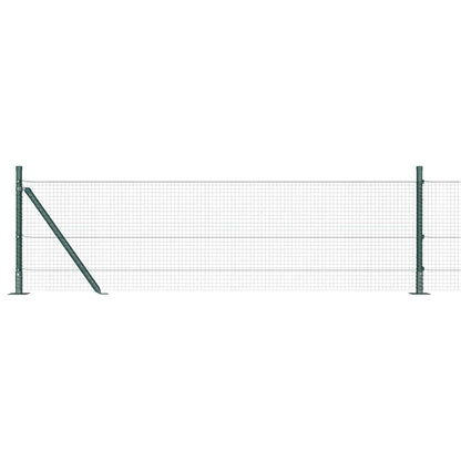 Fence with Posts Green 0.4 x 100 m Steel
