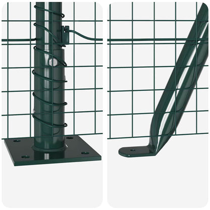 Fence with Posts Green 0.5 x 100 m Steel