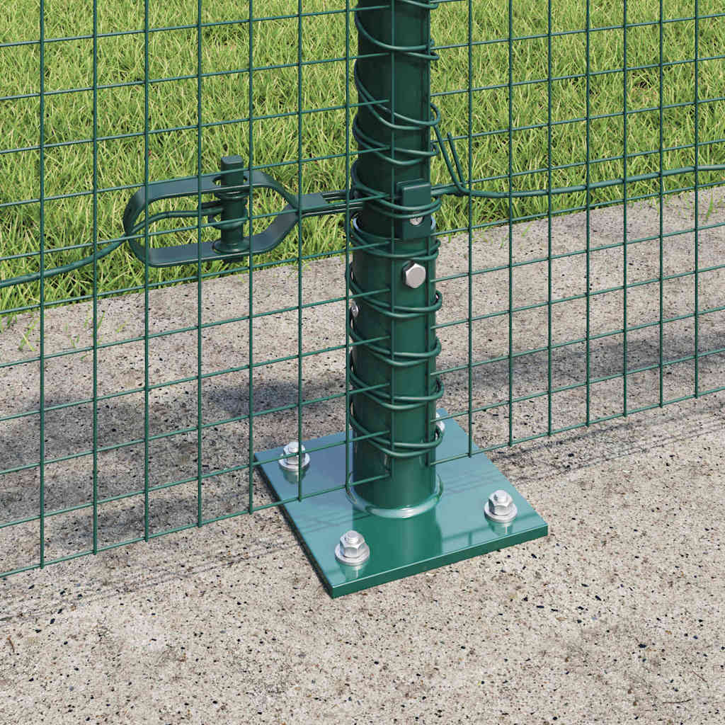 Fence with Posts Green 0.5 x 100 m Steel
