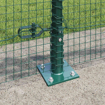 Fence with Posts Green 0.5 x 100 m Steel