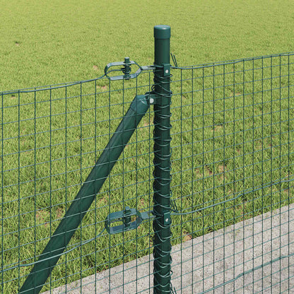 Fence with Posts Green 0.5 x 100 m Steel