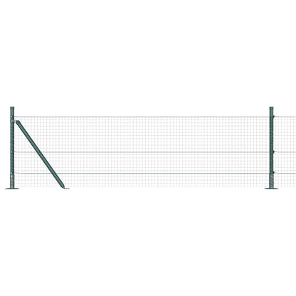 Fence with Posts Green 0.5 x 100 m Steel