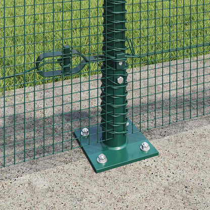 Fence with Posts Green 0.6 x 100 m Steel