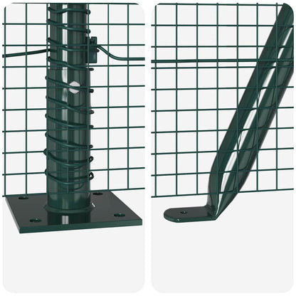 Fence with Posts Green 1 x 100 m Steel