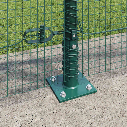 Fence with Posts Green 1 x 100 m Steel