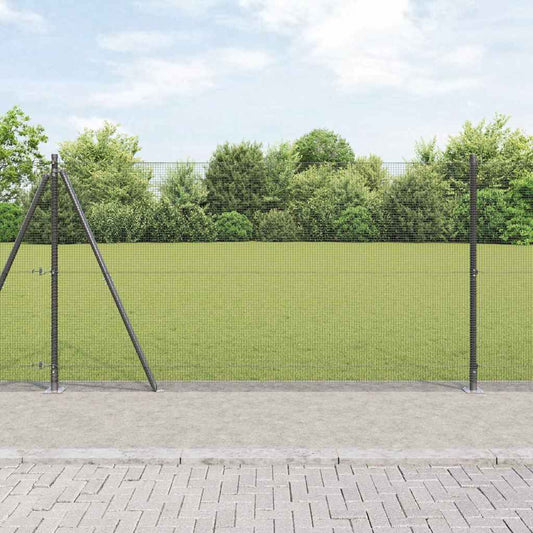 Fence with Posts Grey 1.2 x 10 m Steel