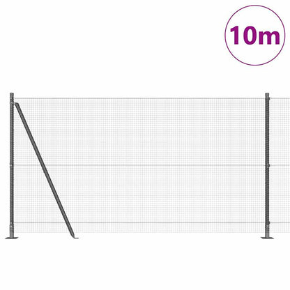 Fence with Posts Grey 1.2 x 10 m Steel