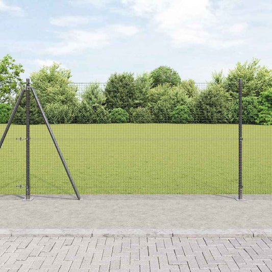 Fence with Posts Grey 1.2 x 10 m Steel