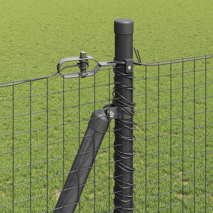 Fence with Posts Grey 1.5 x 10 m Steel