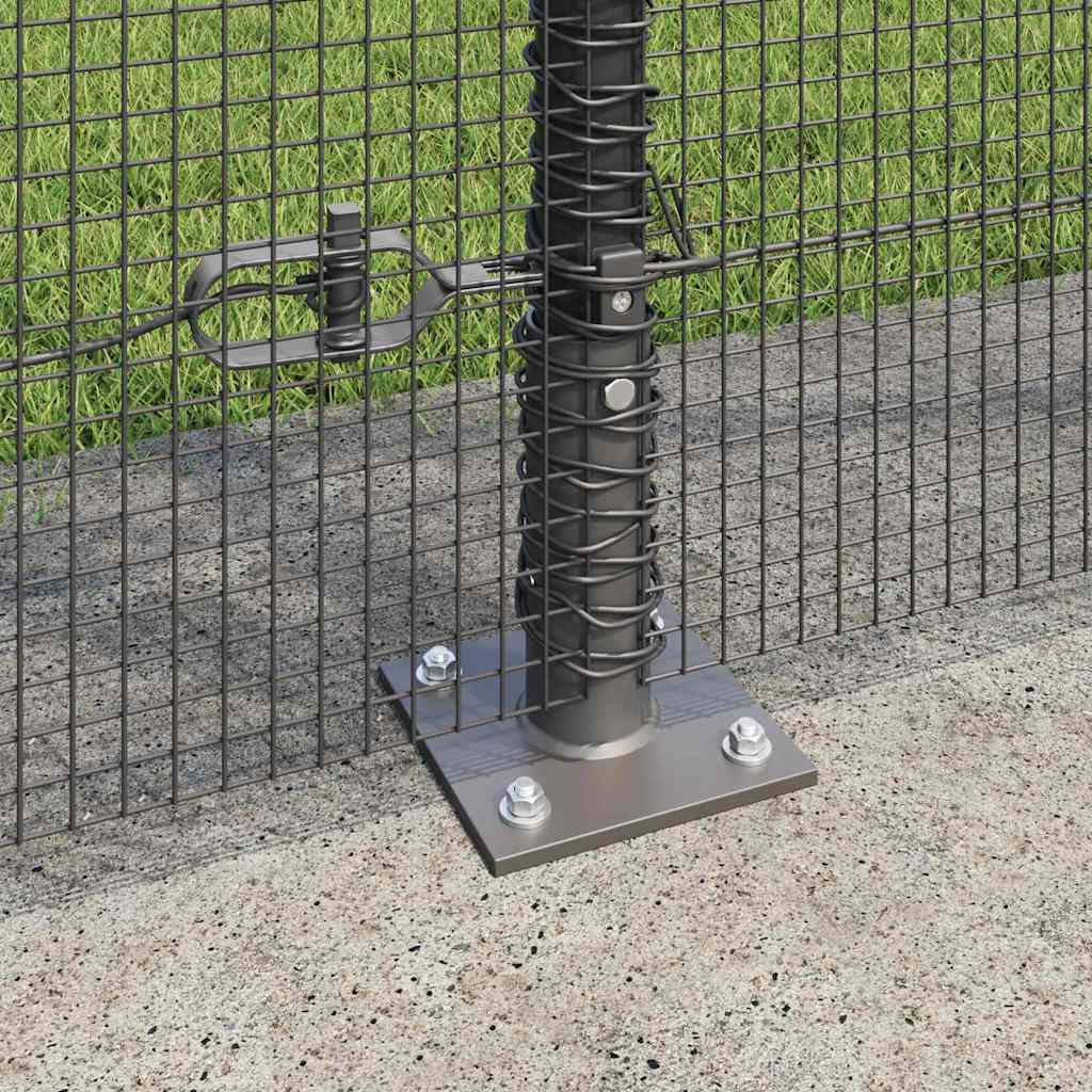 Fence with Posts Grey 1.6 x 10 m Steel