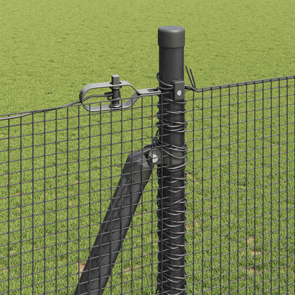 Fence with Posts Grey 1.6 x 10 m Steel