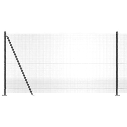 Fence with Posts Grey 1.2 x 25 m Steel