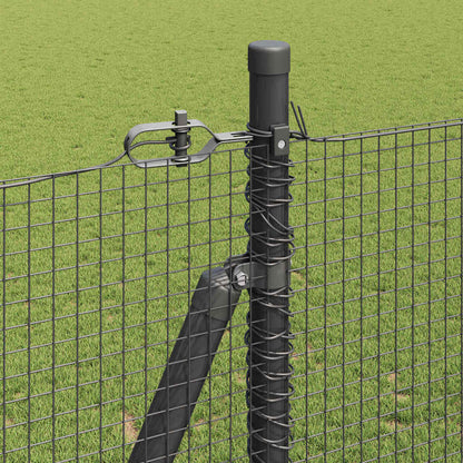 Fence with Posts Grey 1.4 x 25 m Steel
