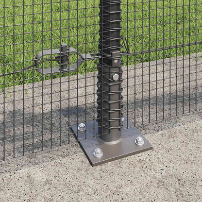 Fence with Posts Grey 0.5 x 50 m Steel